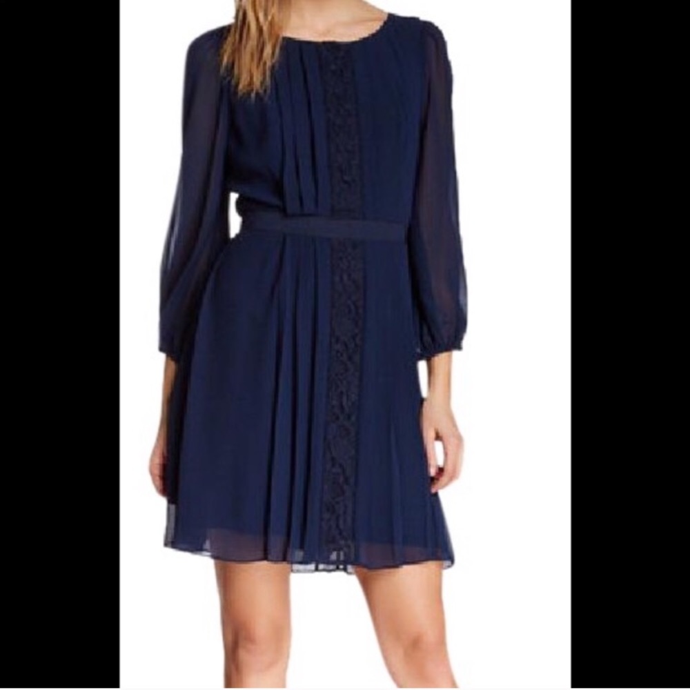 Jessica Simpson Navy pleated dress